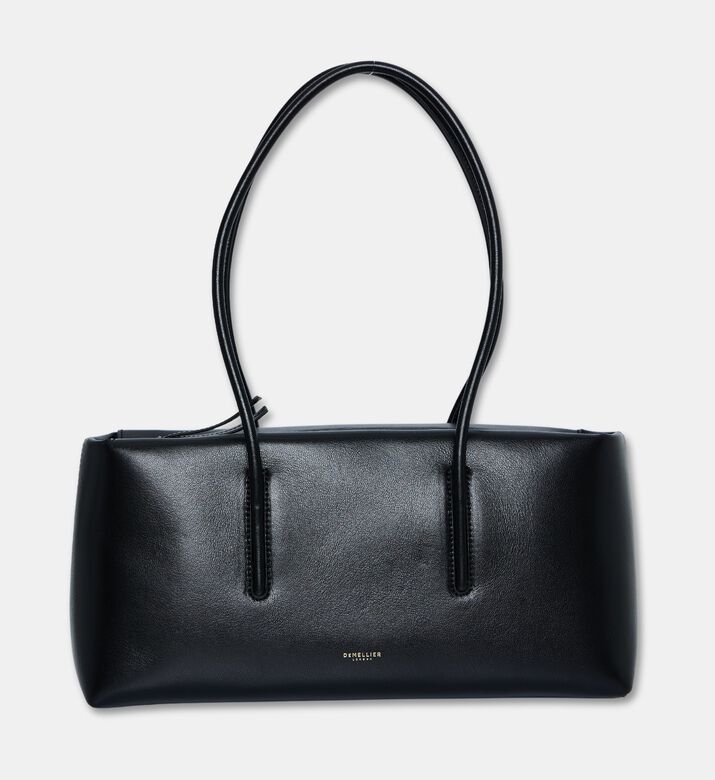 Demellier Slim Shoulder Tote Bag, Black, Packshot View