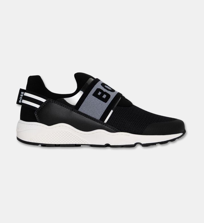 Boss Leather Mesh Elastic Sneakers, Black, Eu-36, Packshot View