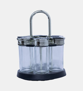 Glass Chrome Lid Spice Jars 6-piece Set Glass Chrome Lid Spice Jars 6-piece Set