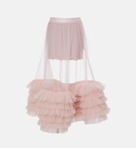 Savanna Sheer Ruffled Tulle Skirt, Pink, M, Packshot View
