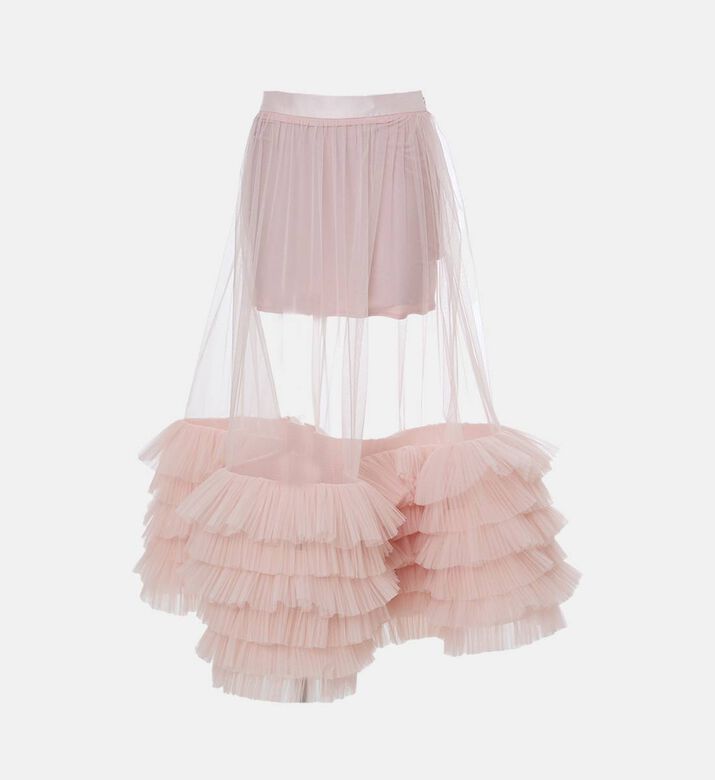 Savanna Sheer Ruffled Tulle Skirt, Pink, M, Packshot View