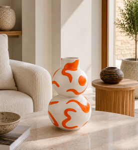 Que Rico Ceramic Double-sphere Shape Vase, Packshot View