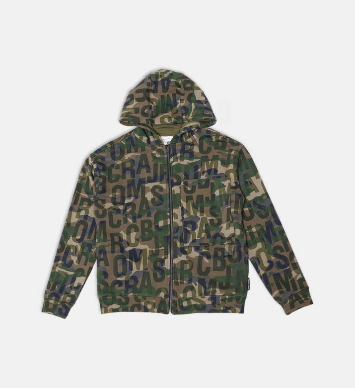 Hooded Organic Cotton Fleece Cardigan