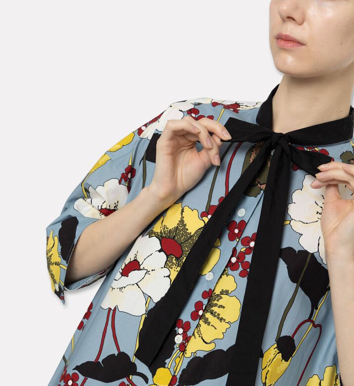 Marni All-over Floral-print Flared Dress, Model View