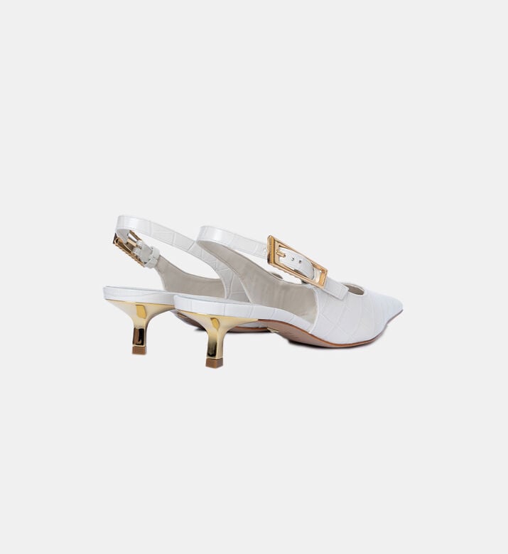 Crocodile-embossed Slingback Pumps Crocodile-embossed Slingback Pumps