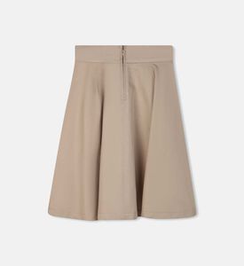 تنورة قطن بطيات واسعة بطول متوسط