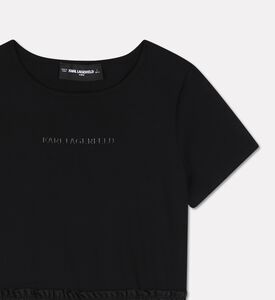 Karl Lagerfeld Logo Smocked-waist Short-sleeve Dress, Packshot View