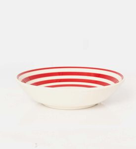 Easy Life Hand-painted Ceramic Soup Plate, Red, Packshot View