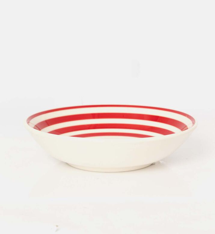 Easy Life Hand-painted Ceramic Soup Plate, Red, Packshot View