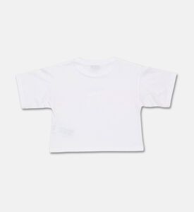 Moschino BKT Cherry-print Cropped T-shirt, White, 12y, Packshot View