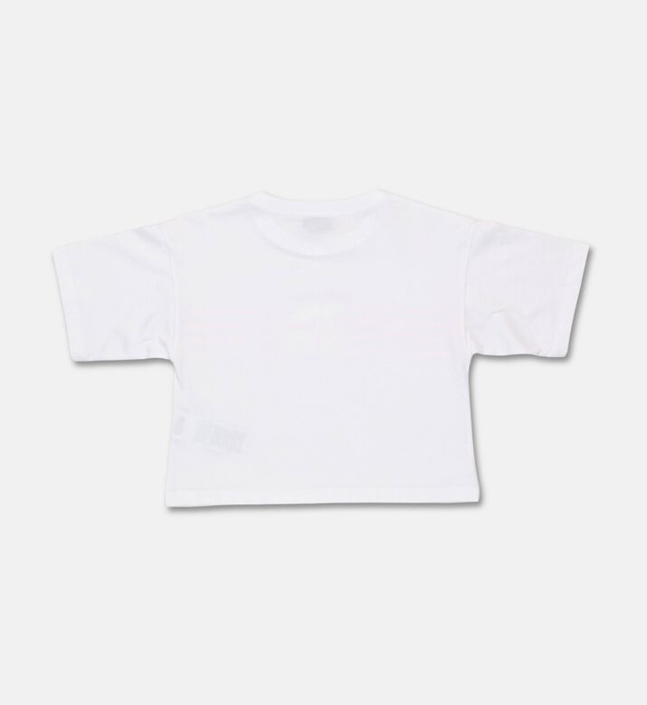 Moschino BKT Cherry-print Cropped T-shirt, White, 12y, Packshot View