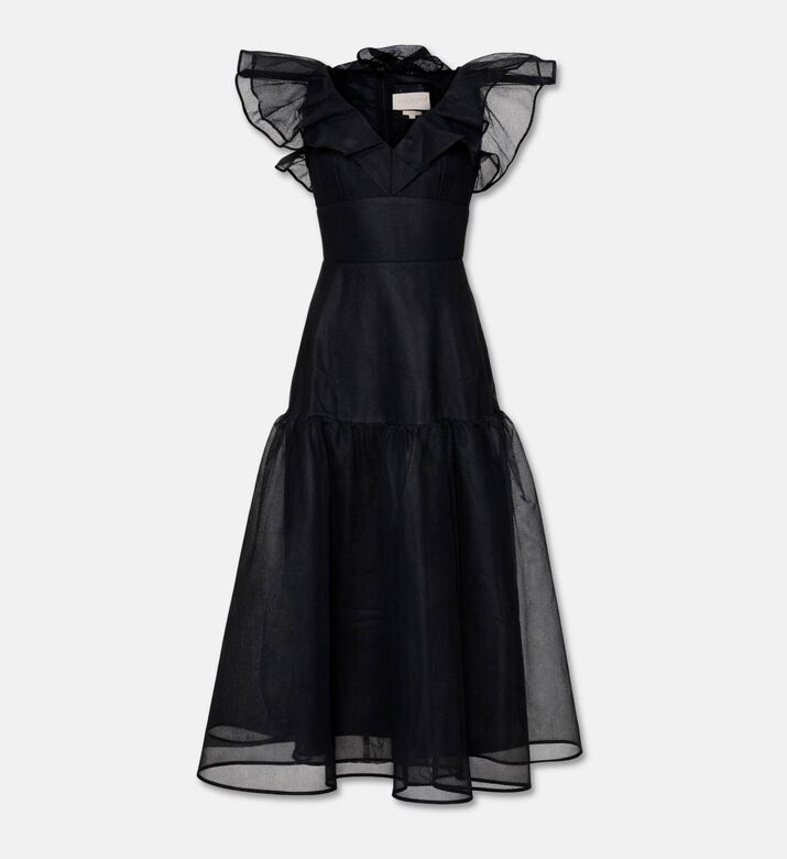 Poca and Poca Ruffled Mesh Sleeveless Midi Dress, Packshot View