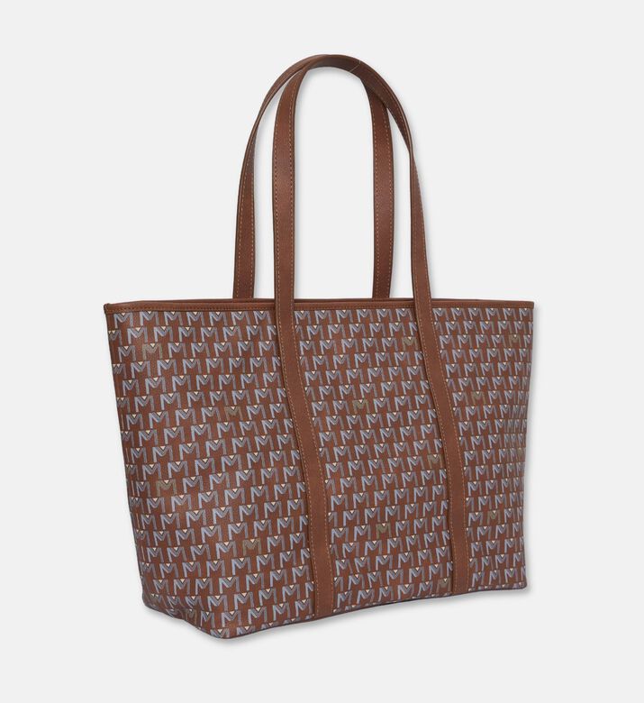 Maya.M All-over Monogram Large Zip Tote Bag, Terracotta, Packshot View