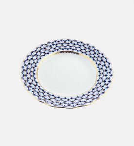 Cobalt Net Tulip Dessert Plate