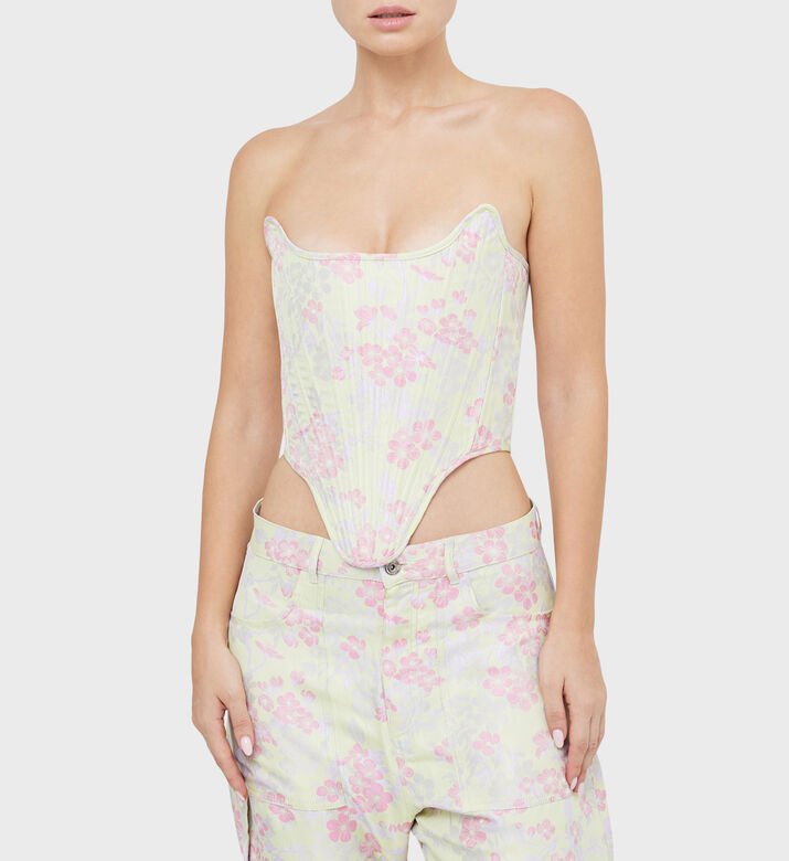 Flower Brocade Shaped Corset