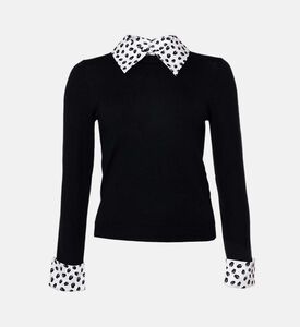 Alice and Olivia Porla Textured Collar Sweater, Packshot View