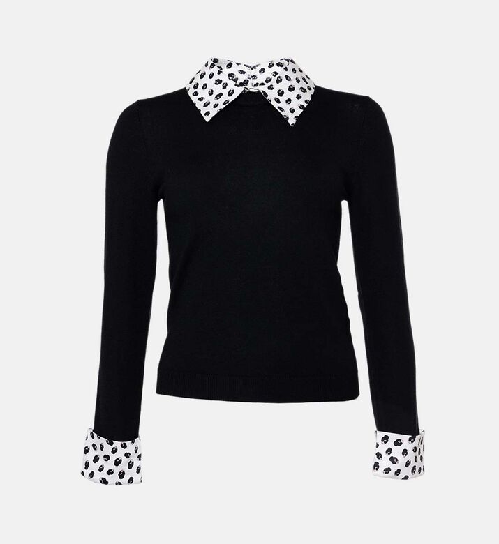 Alice and Olivia Porla Textured Collar Sweater, Packshot View