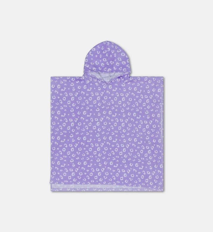 Lila Leopard-print Beach Poncho Towel
