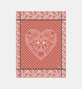 Jacquard Amour Cotton Tea Towel, Red, Packshot View