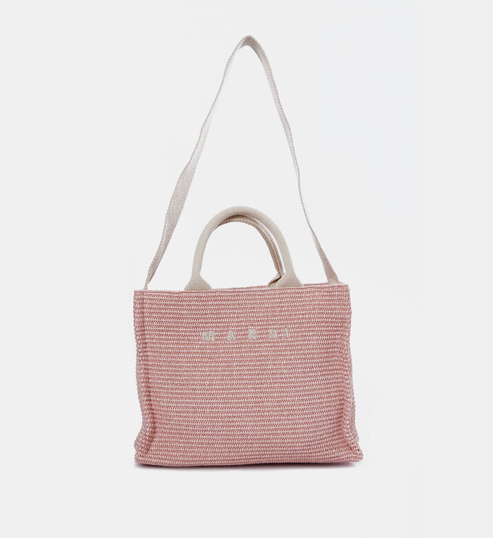 Raffia-effect Small Tote Bag