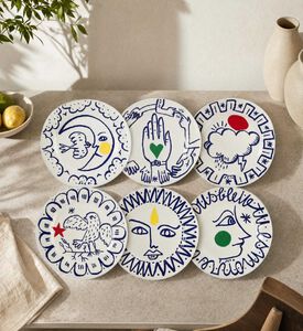 Gien Archipel Sentimental 6-piece Dinner Plate Set, Model View