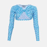 Fabric Monogram Draped Crop Top