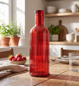 Wd Lifestyle Embossed Colored Acrylic Bottle, Red, Model View