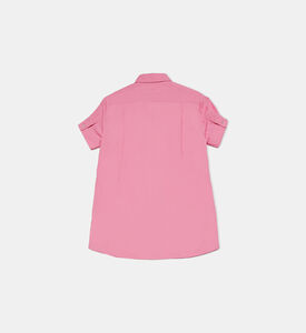 Girl Logo-embroidered Shirt Dress