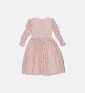 فستان دانتيل بأزهار لامعة