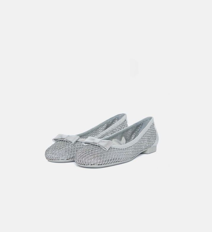 Glitter Net Ballet Flats