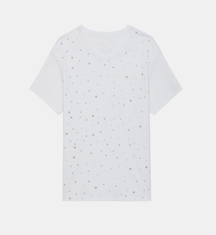 تيشيرت فضفاض مزين بأحجار الراين