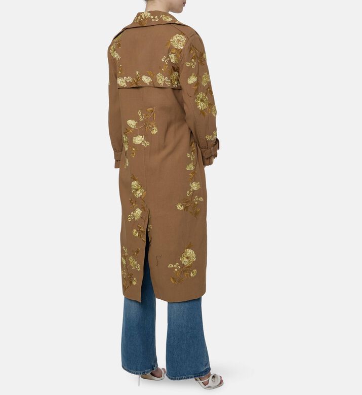 Alice and Olivia Floral-embroidery Regular-fit Coat, Model View