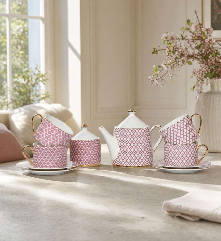 Imperial Bone China 10-piece Tea Set, Model View