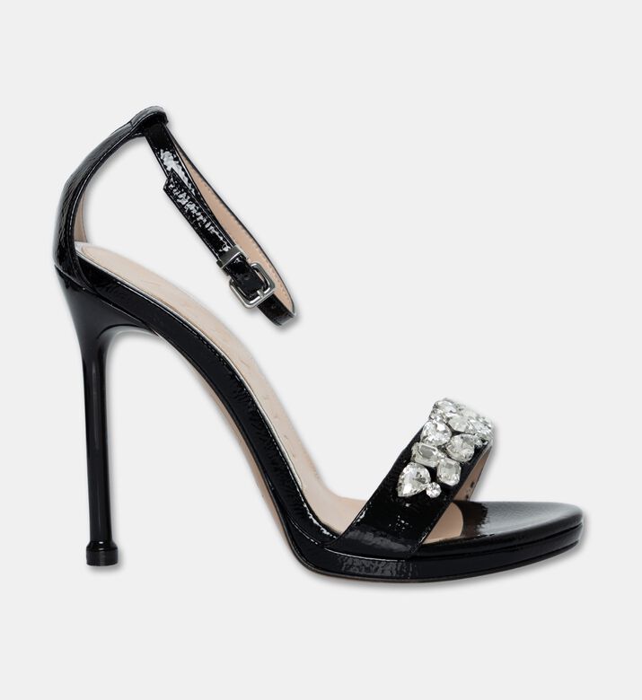 Albano High-heeled Embellished Sandals, Black, Eu-40, Packshot View