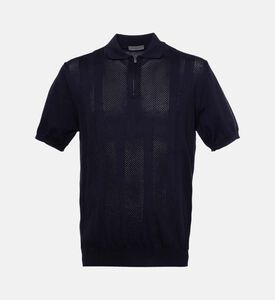 قميص بولو محبوك بنسيج مزخرف