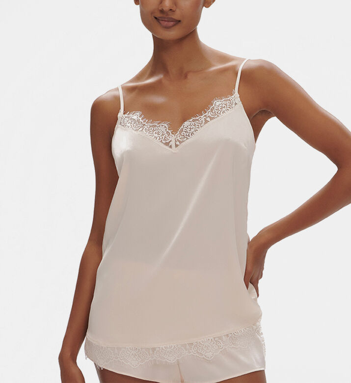Satin Secret Lace-trim Night Top
