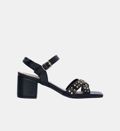 Preta Leather Studded Heeled Sandals