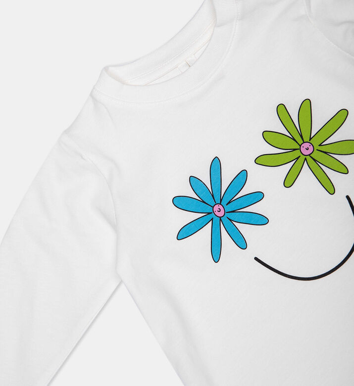 Flower Printed Long-sleeved T-shirt