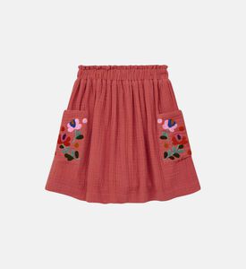 تنورة من القطن الشاش المزدوج Ruche