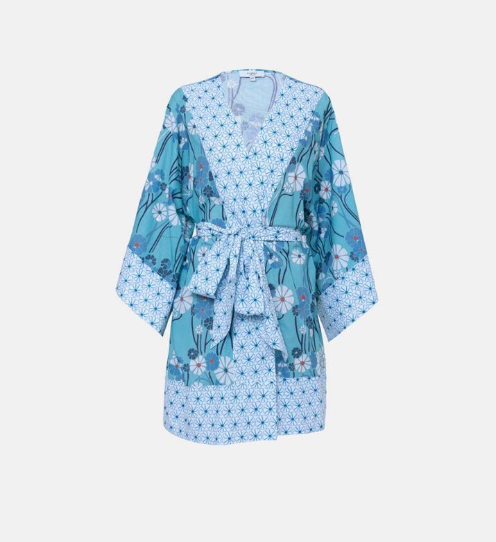 Osaka Cotton Floral-print Short Kimono