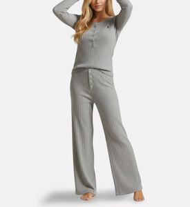 Polo by Ralph Lauren Logo-detail Ribbed Long-sleeve Pajama Set, Model View