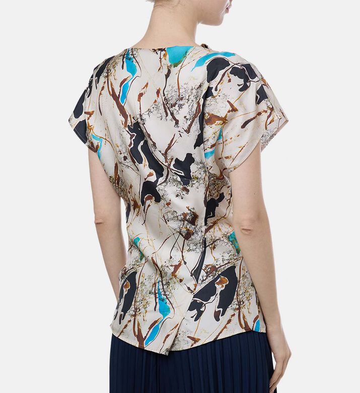 Fedora Silk Twill Short-sleeve Blouse