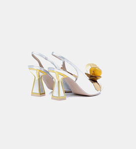 صندل جلد لامع بسير خلفي مفتوح