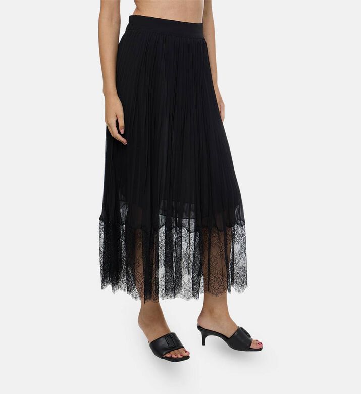 Floral-embroidery Flared Skirt