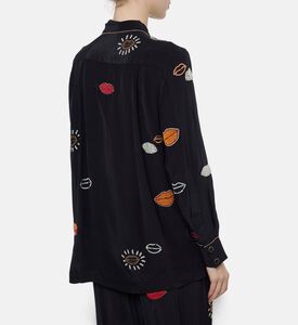 Farm Rio Beaded Kisses Button Closure Shirt, Model View