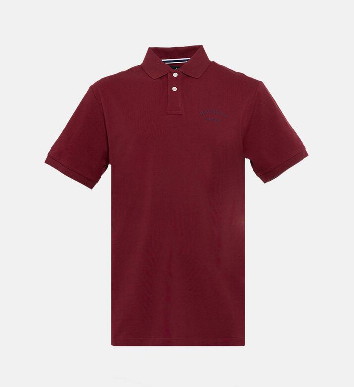Hackett London Logo-embroidery Short-sleeve Polo Shirt, Burgundy, M, Packshot View