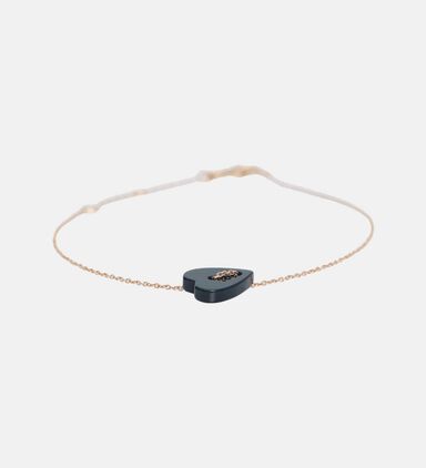 Angele Mini Onyx Heart Bracelet - 18k