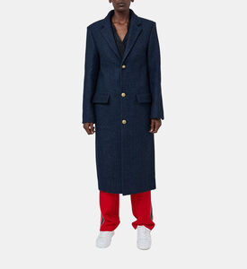 Wool Blend Flap Pockets Coat