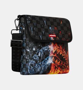 Fire-and-ice Shark Messenger Bag