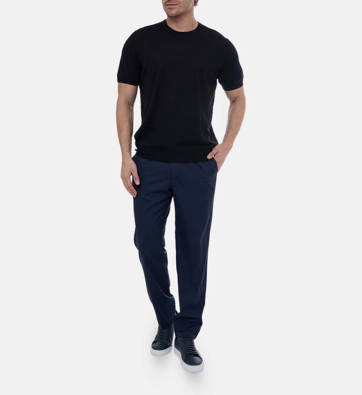 Virgin Wool Elastic Waistband Pants